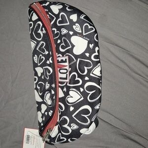 Brighton Endless Love Black and White Heart Belt Bag